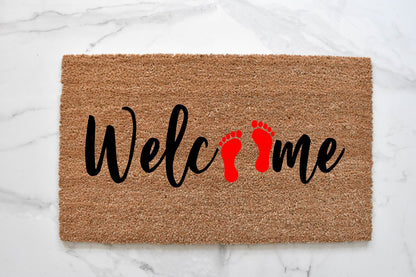 Welcome + Barefoot Doormat