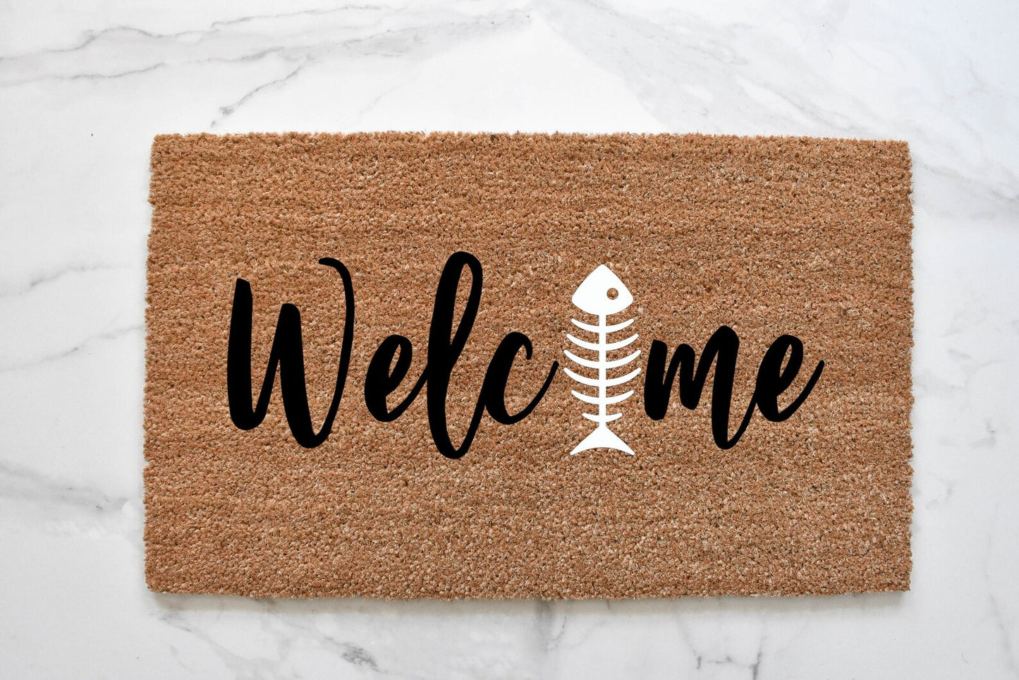 Welcome + Fish Bones Doormat