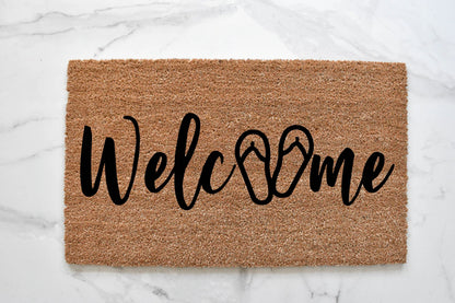 Welcome + Flip Flops Doormat