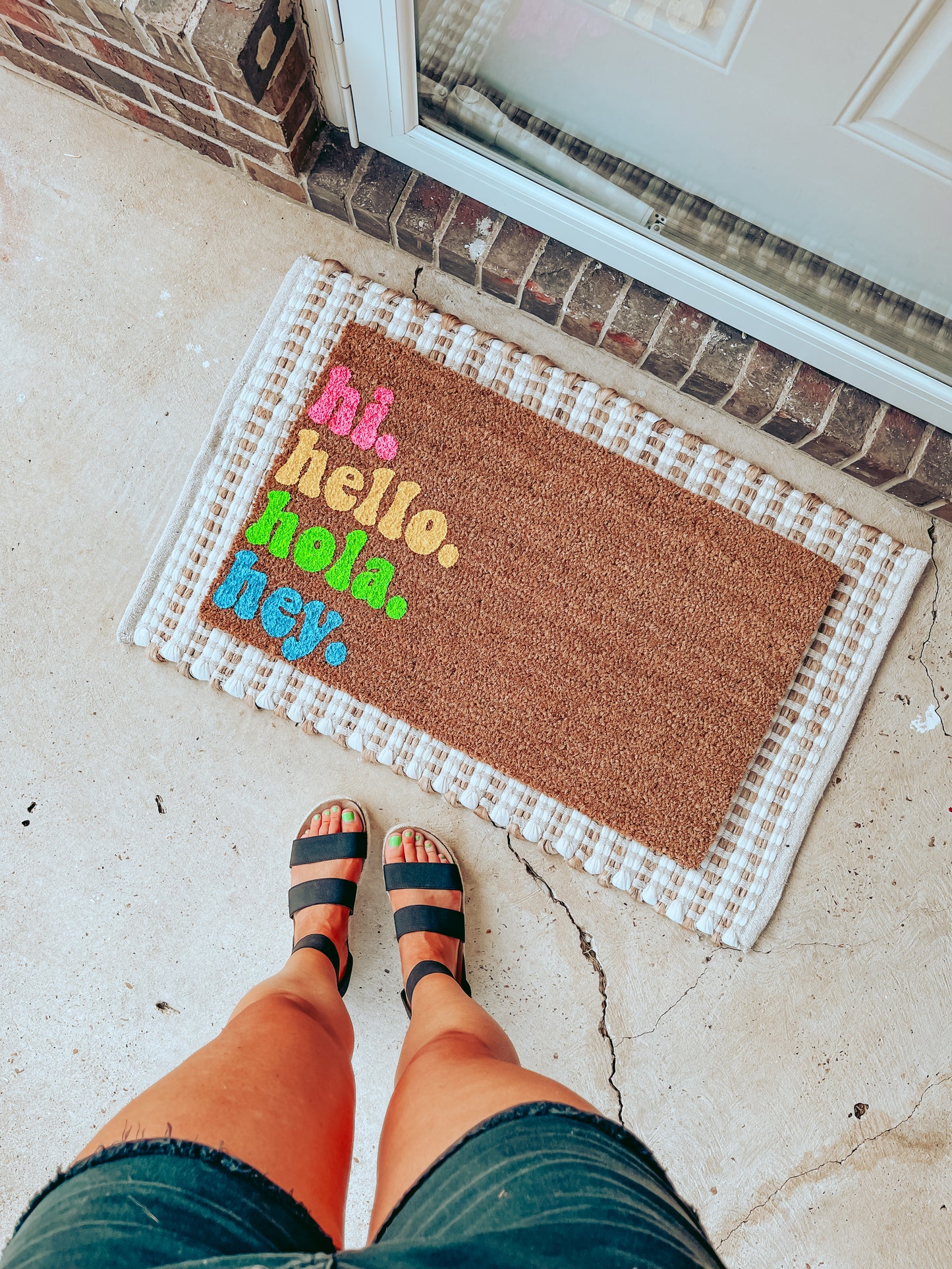 Hi Hello Hola Hey Doormat