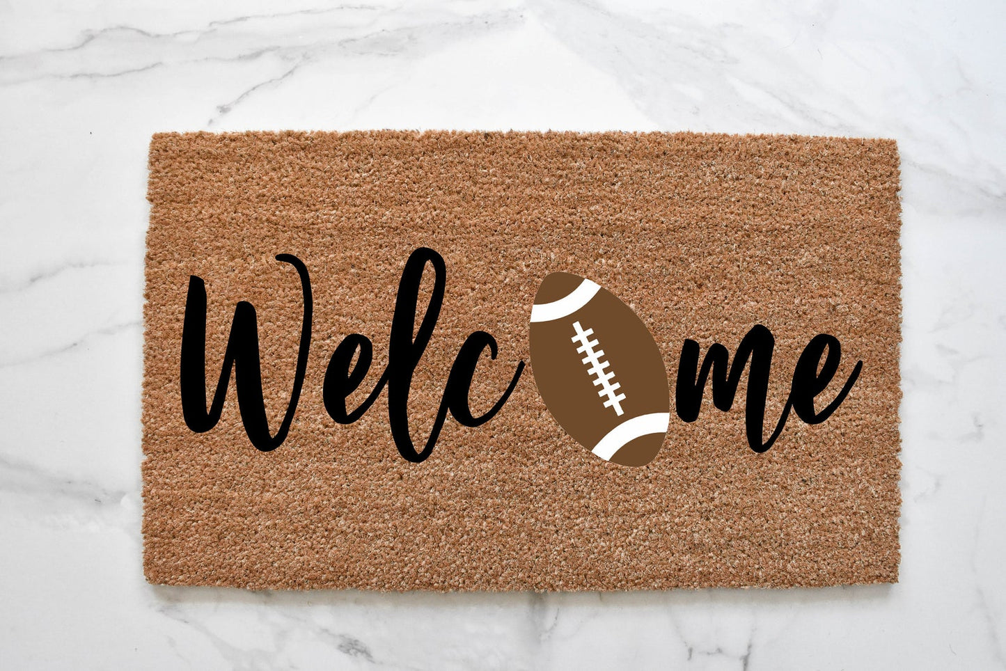 Welcome + Football Doormat