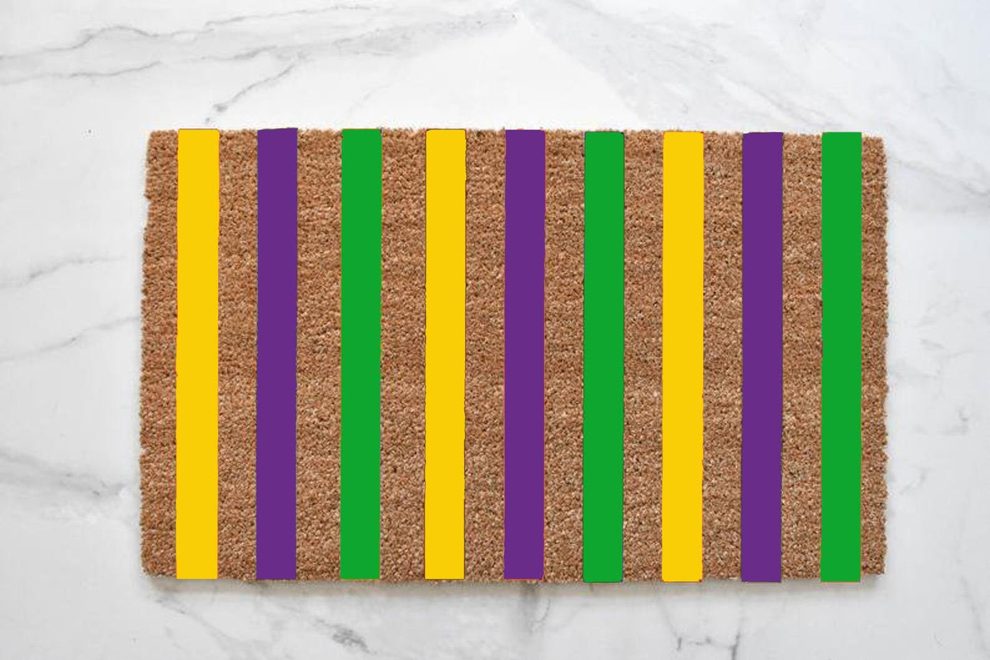 Mardi Gras Striped Doormat