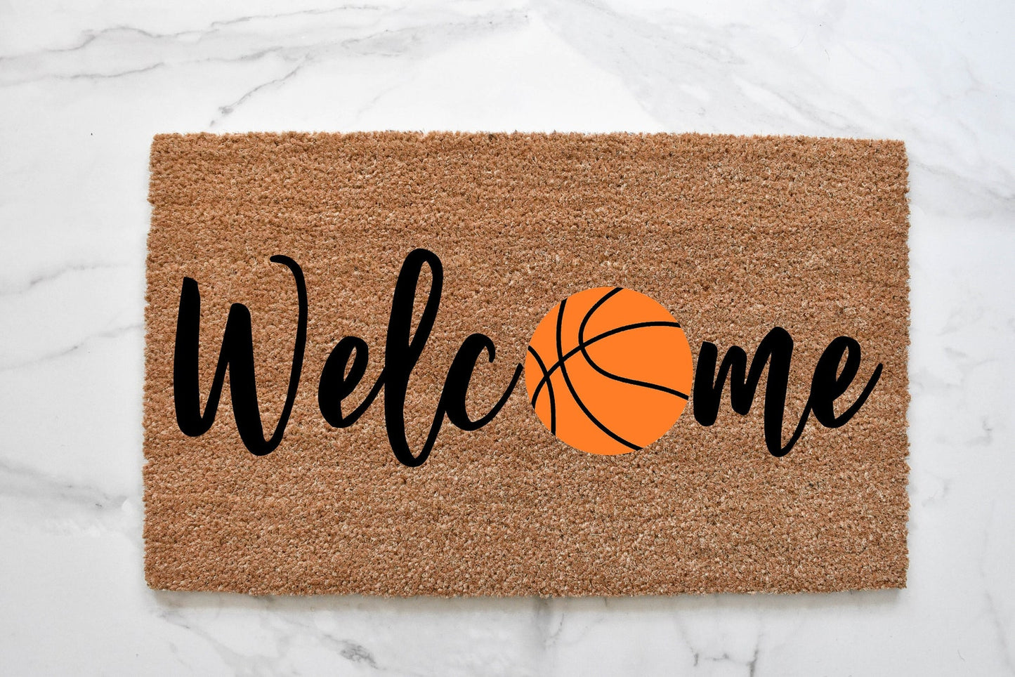 Welcome + Basketball Doormat
