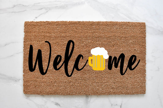 Welcome + Beer Doormat