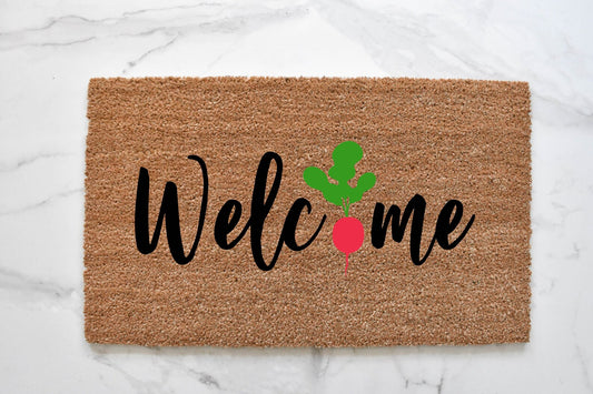 Welcome + Radish Doormat