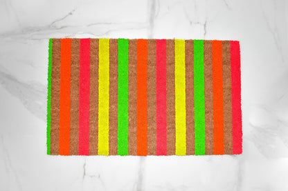 Neon Striped Doormat