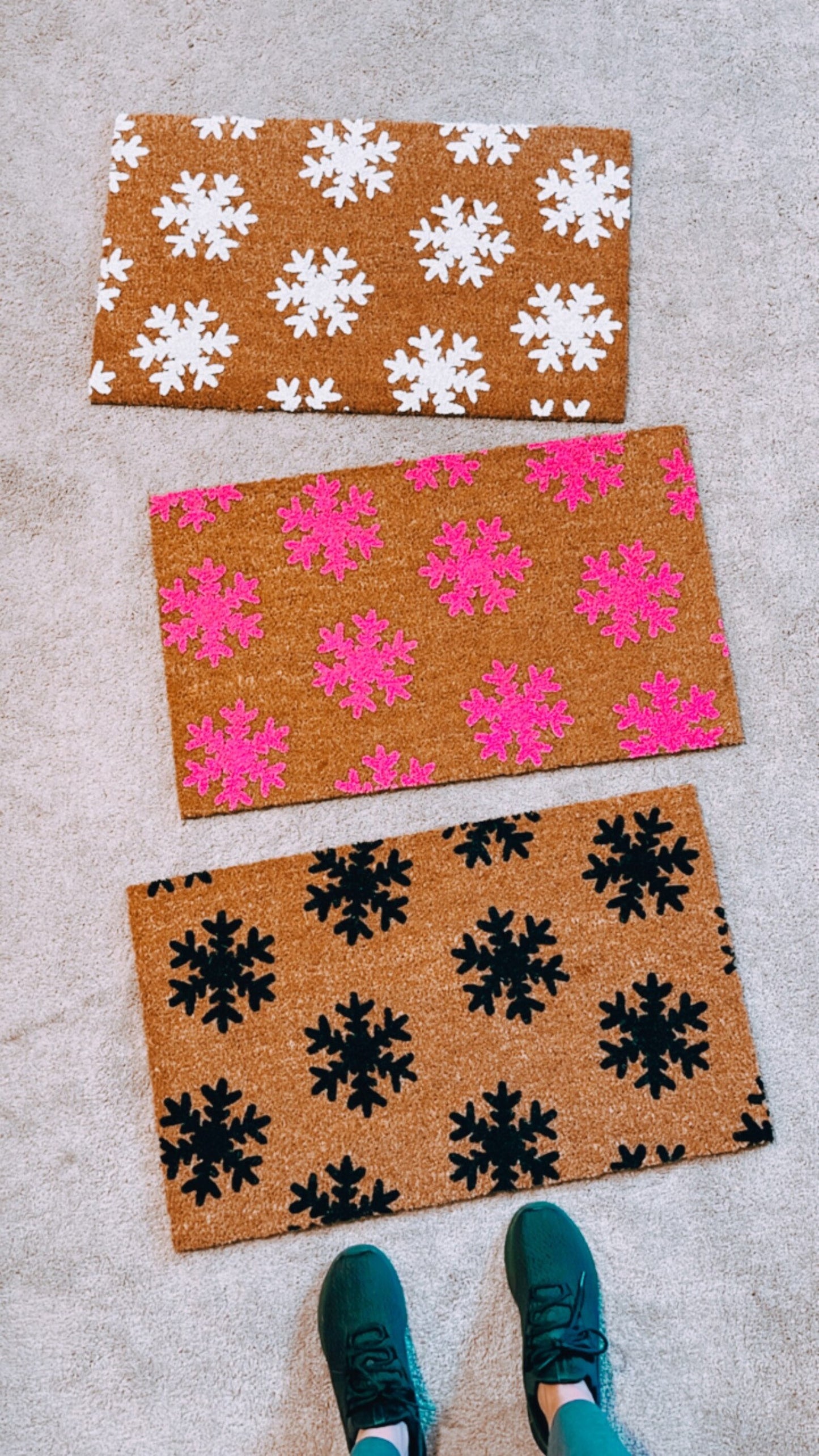 Pink Snowflake Doormat