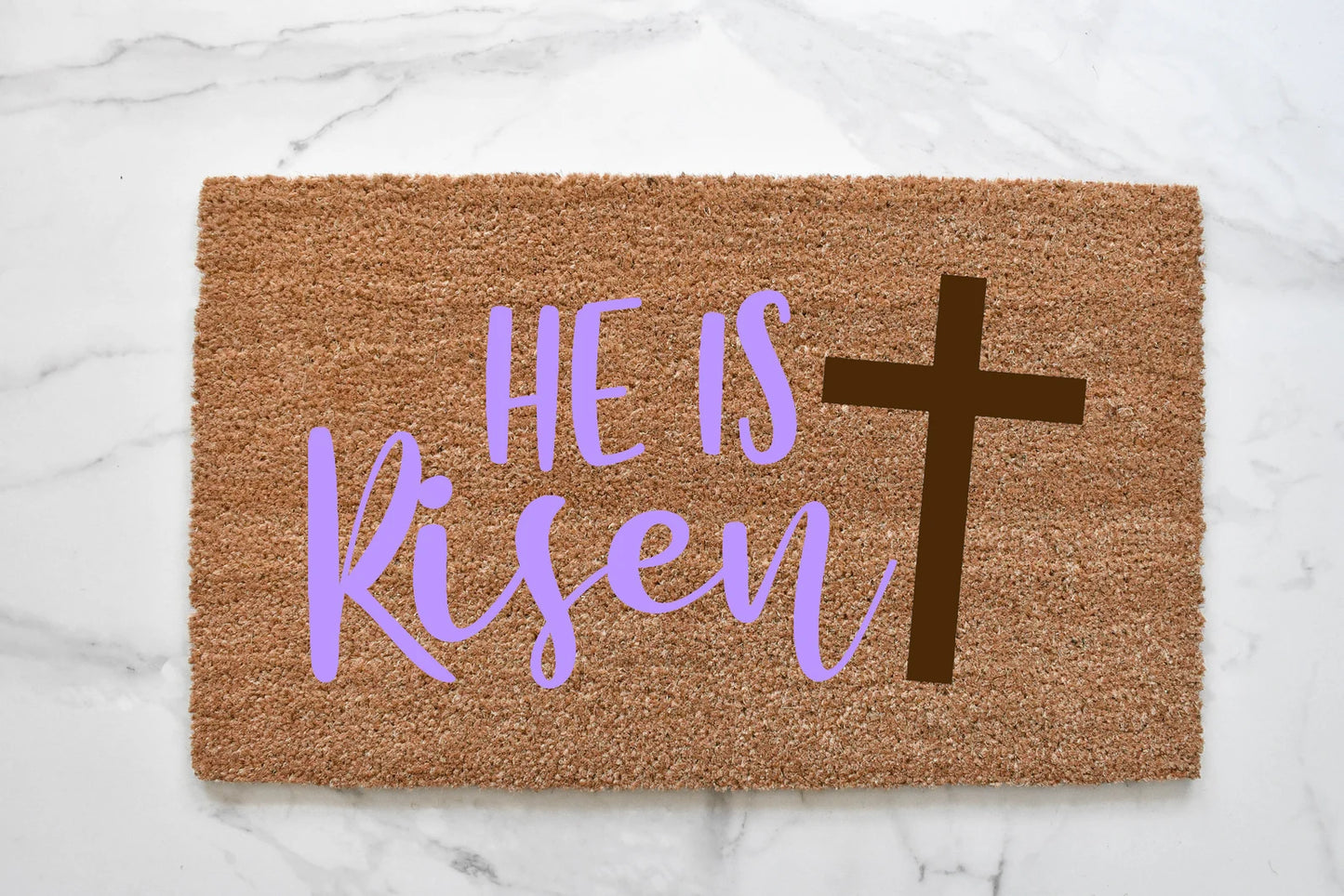 He Is Risen + Cross Doormat