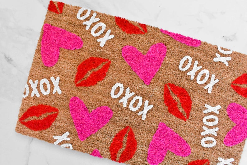 XOXO Kiss Heart Doormat
