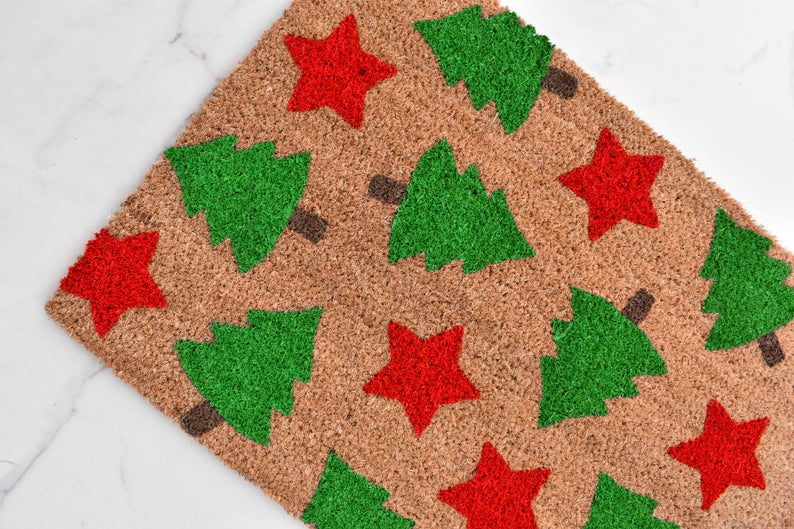 Christmas Tree + Star Doormat