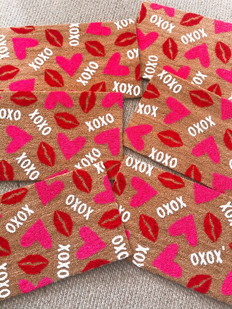XOXO Kiss Heart Doormat