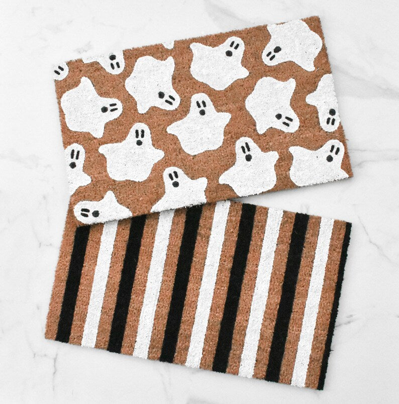 Black & White Striped Doormat