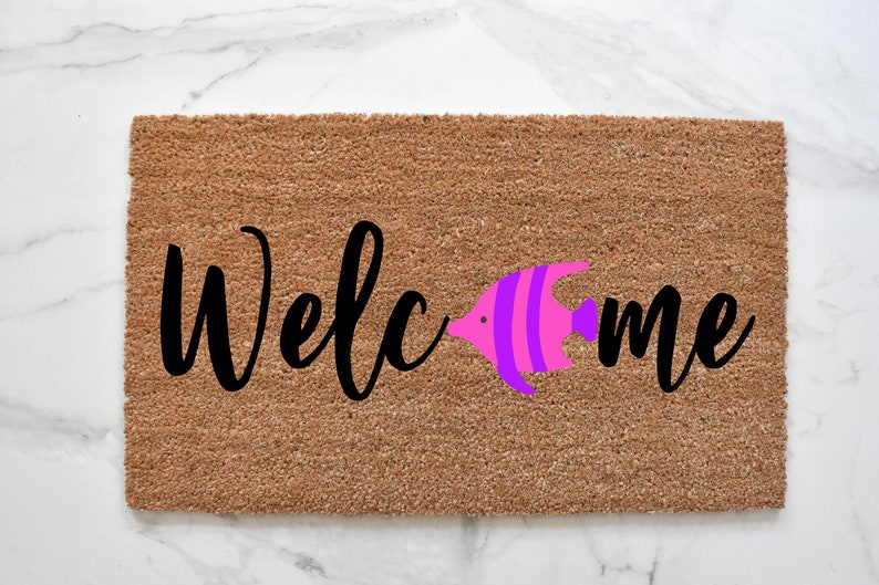 Welcome + Tropical Fish Doormat