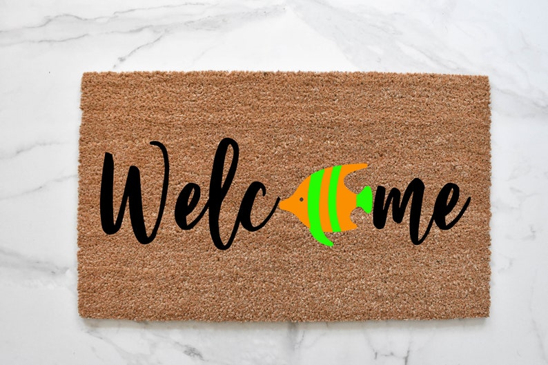 Welcome + Tropical Fish Doormat
