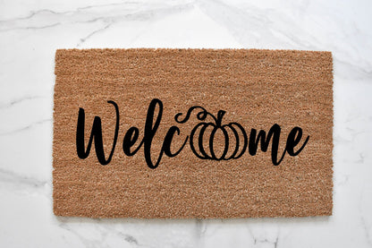Welcome + Pumpkin Doormat