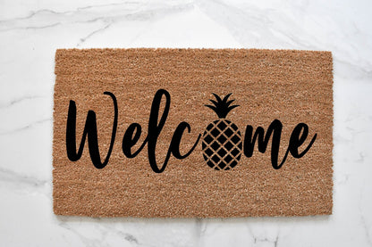 Welcome + Pineapple Doormat