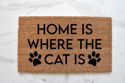 Home Is Where The Cat Is Doormat