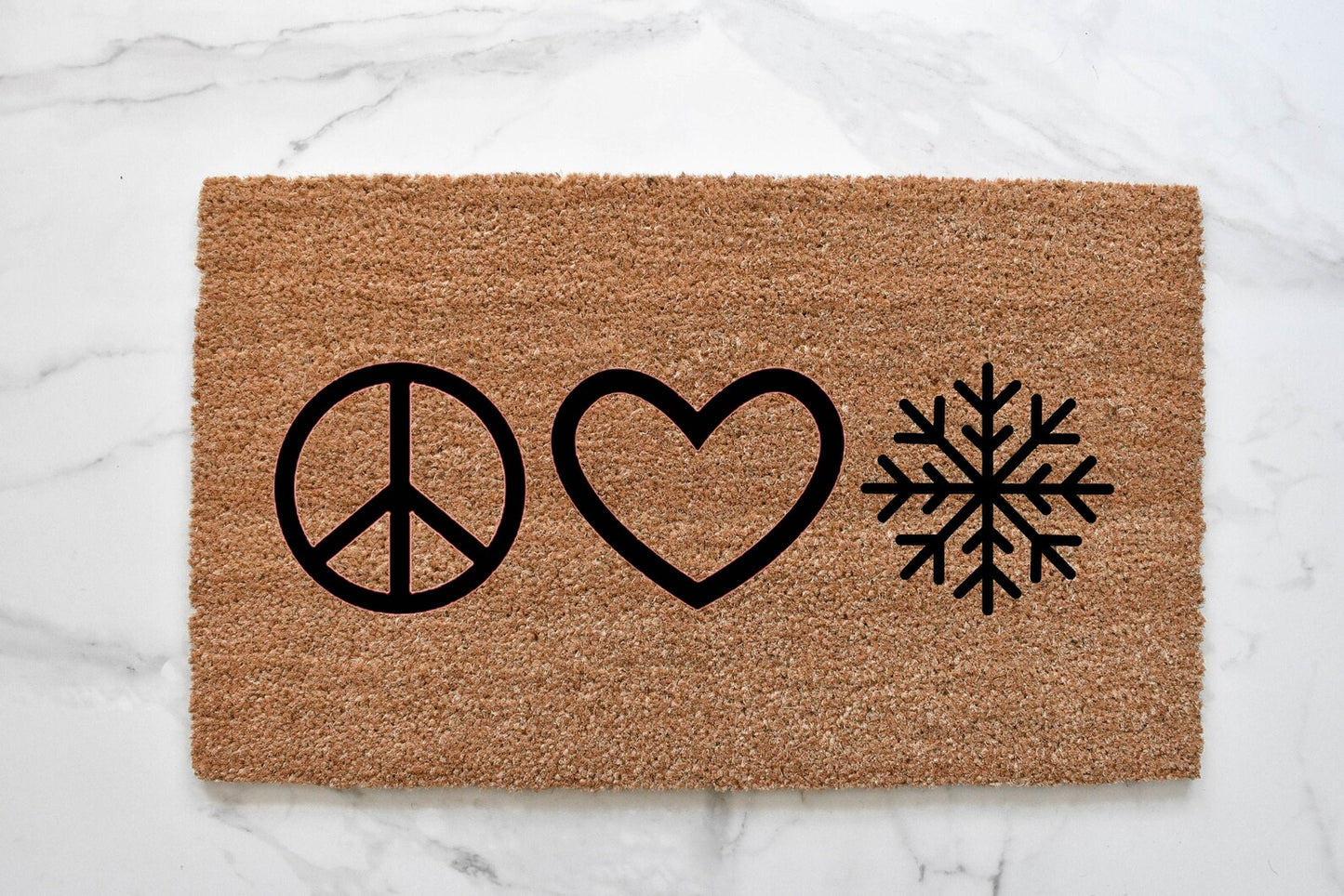 Peace Love Snow Doormat