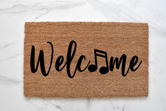 Welcome + Music Note Doormat