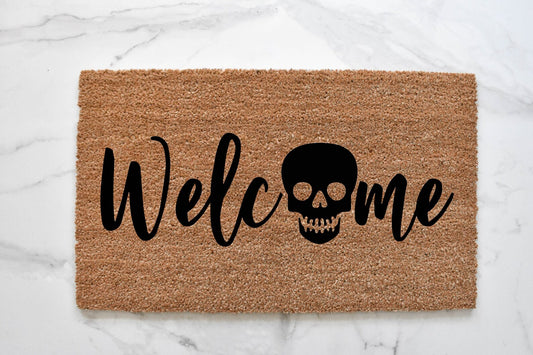 Welcome + Skull Doormat