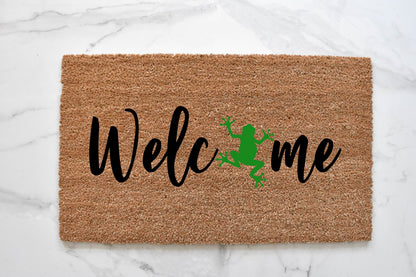 Welcome + Frog Doormat