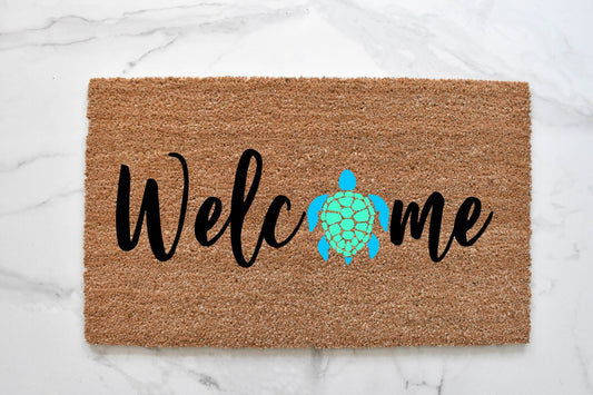 Welcome + Sea Turtle Doormat