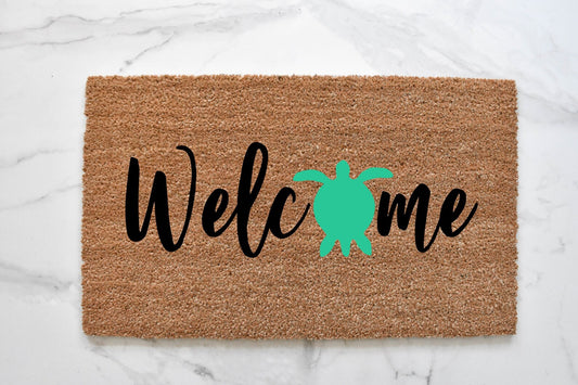 Welcome + Sea Turtle Doormat