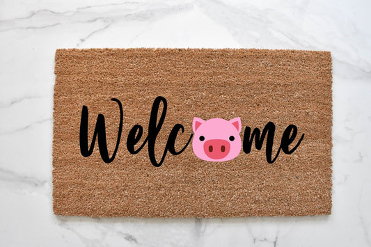 Welcome + Pig Doormat
