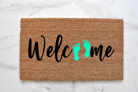 Welcome + Barefoot Doormat