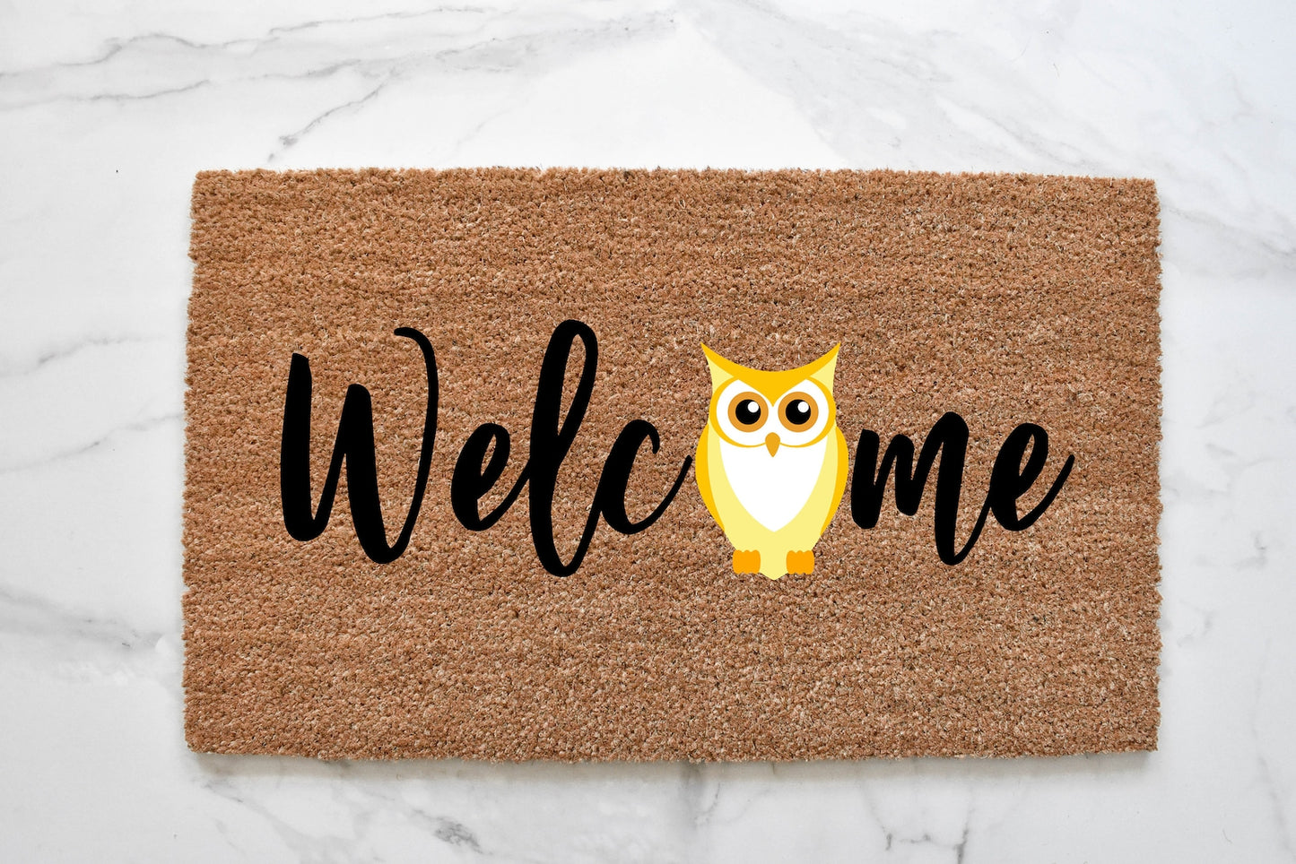 Welcome + Owl Doormat