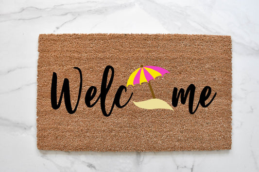 Welcome + Beach Umbrella Doormat