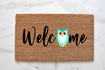 Welcome + Owl Doormat
