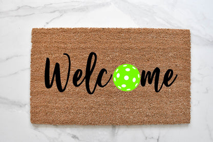 Welcome + Pickleball Doormat