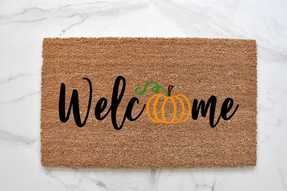 Welcome + Pumpkin Doormat