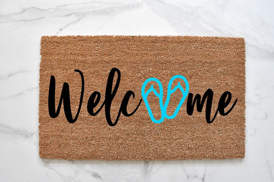 Welcome + Flip Flops Doormat