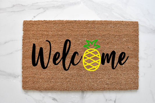 Welcome + Pineapple Doormat