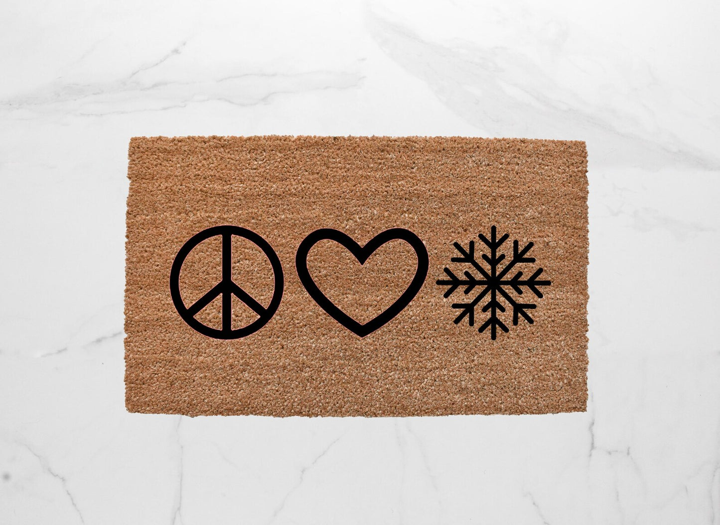 Peace Love Snow Doormat