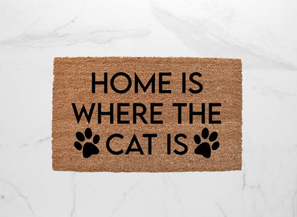 Home Is Where The Cat Is Doormat
