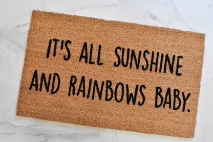 It's All Sunshine and Rainbows Baby Doormat