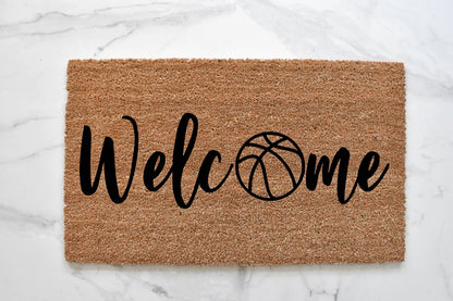 Welcome + Basketball Doormat