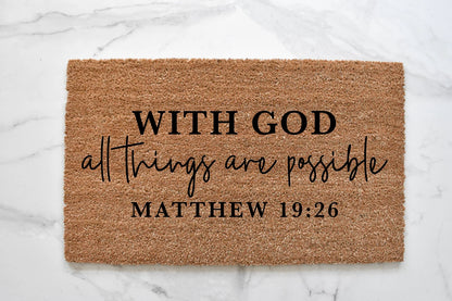 Matthew 19:26 Doormat