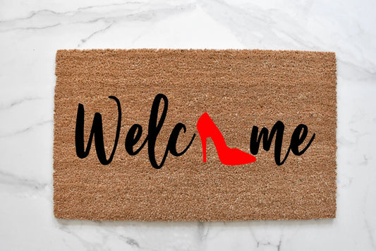 Welcome + High Heel Doormat