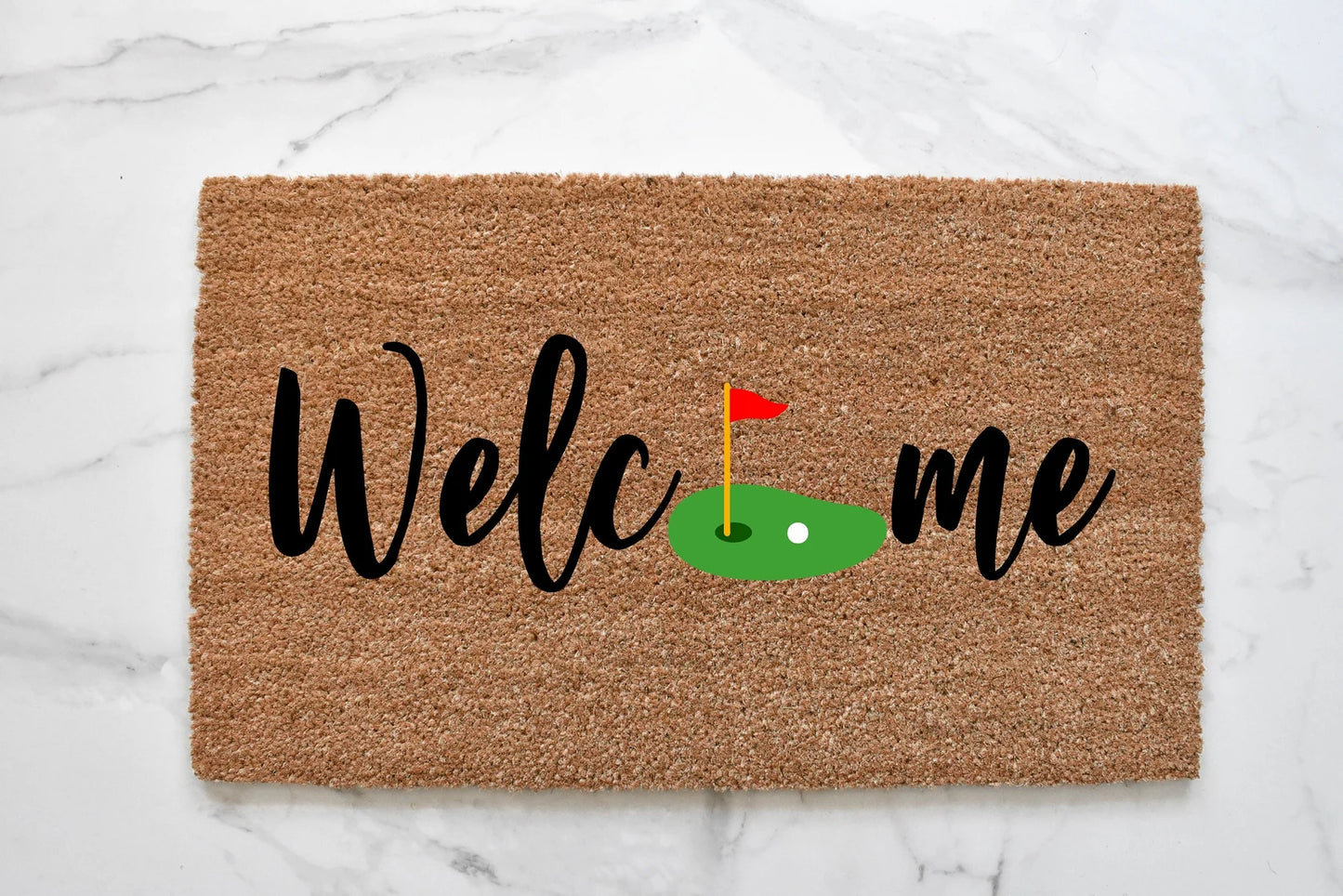 Welcome + Golf Doormat