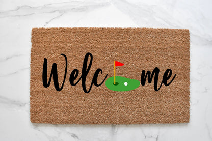 Welcome + Golf Doormat
