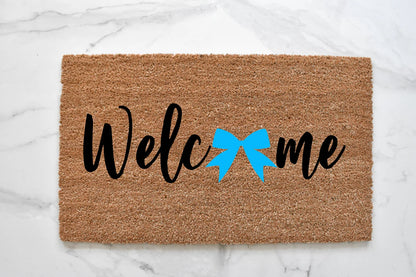 Welcome + Bow Doormat