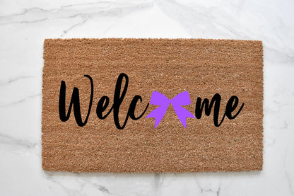 Welcome + Bow Doormat