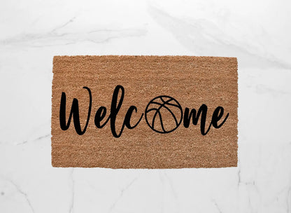 Welcome + Basketball Doormat