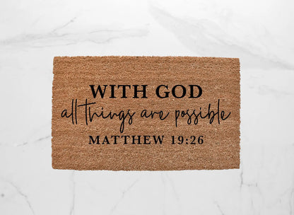 Matthew 19:26 Doormat