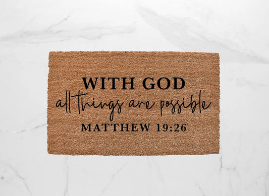 Matthew 19:26 Doormat