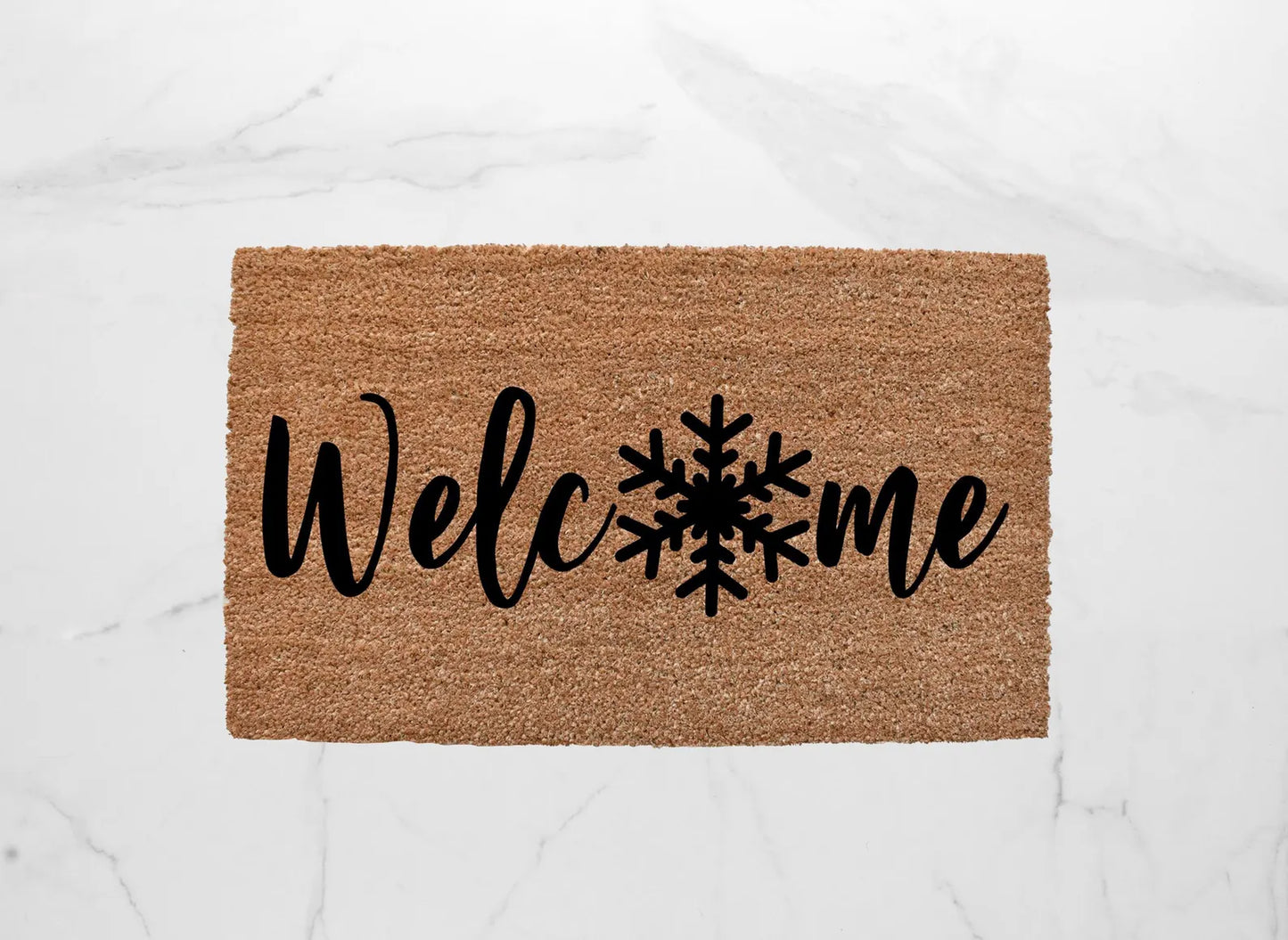 Welcome + Snowflake Doormat